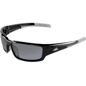 Maki® Silver Mirror Polarized Lens, Shiny Black Frame Safety Glasses