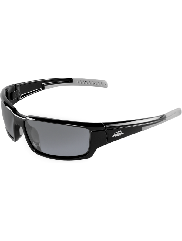 Maki® Silver Mirror Polarized Lens, Shiny Black Frame Safety Glasses